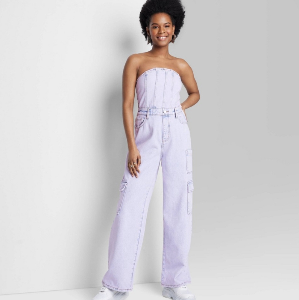 Lavender Strapless Jumpsuit